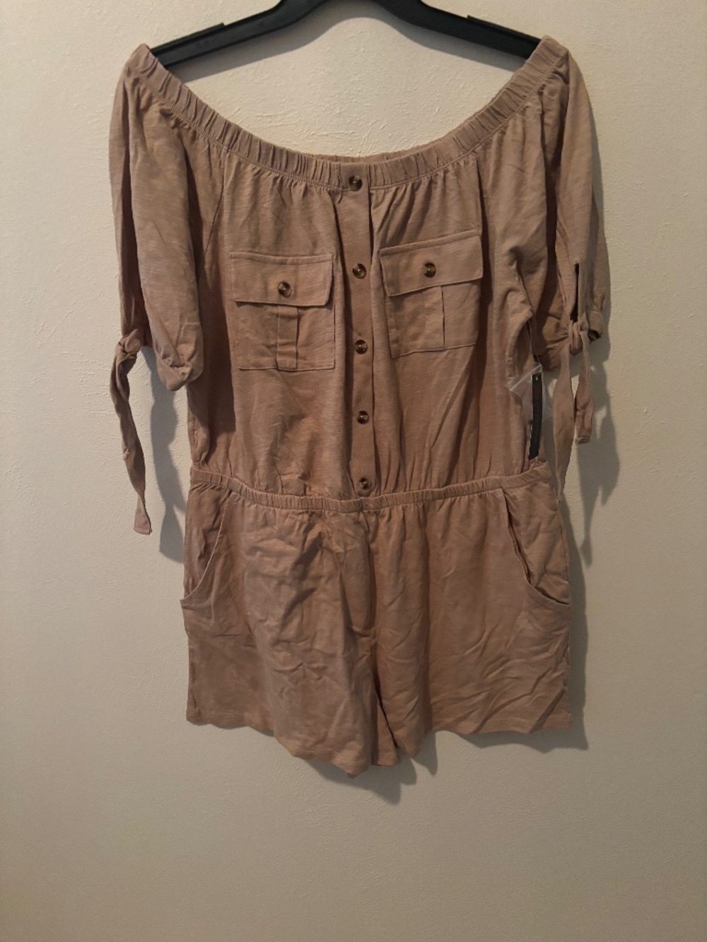 No Boundaries Women's Urban Khaki Cargo Romper - Size XXL